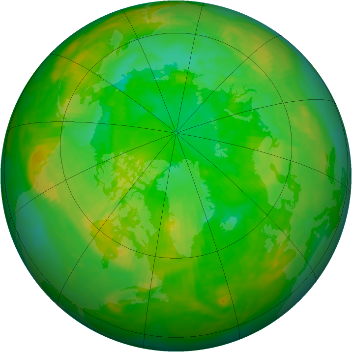 Arctic ozone map for 21 July 1982